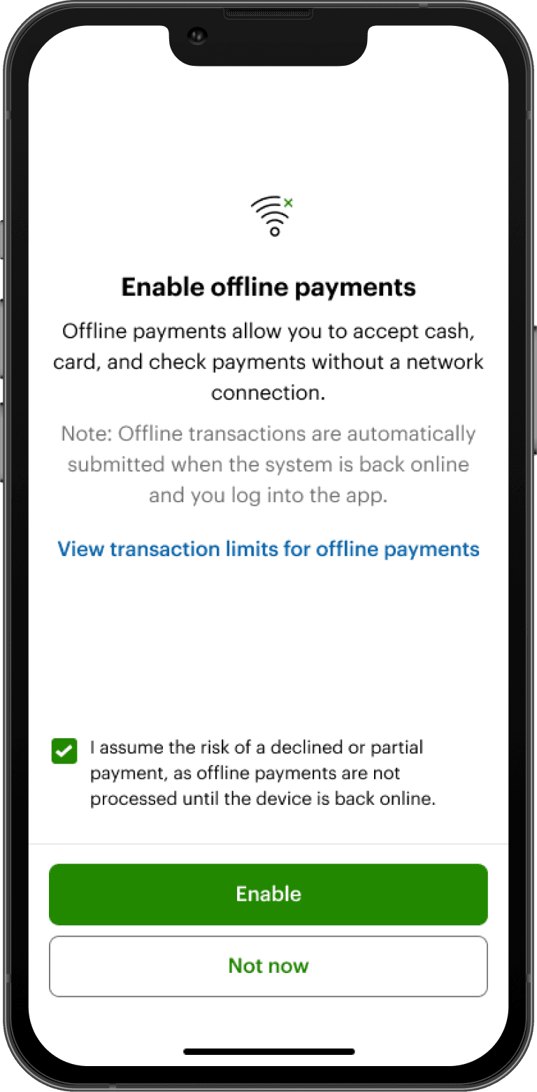 Clover Go offline payments intro screen