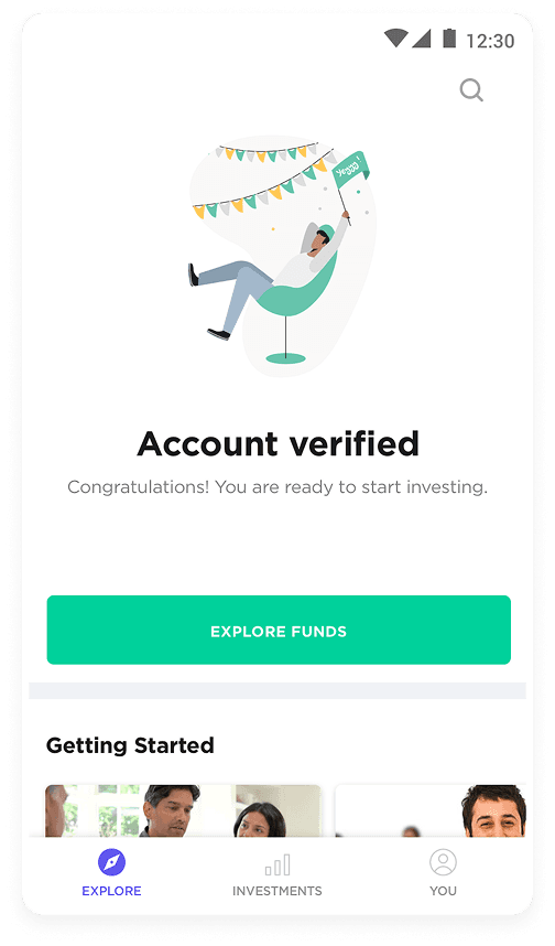 Groww homepage with account verified